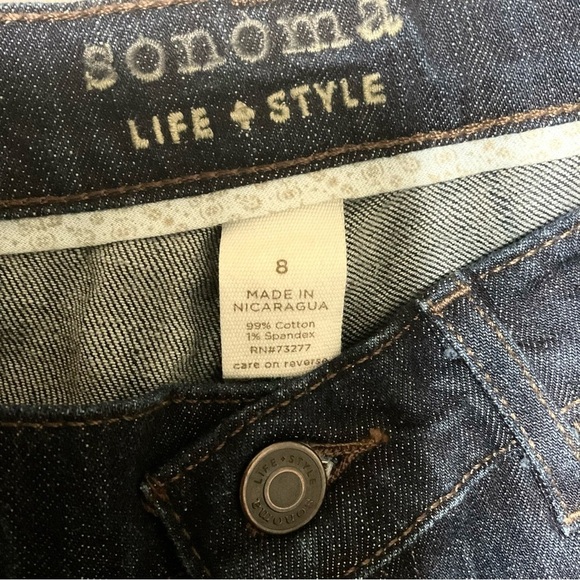 Sonoma Jeans Womens 8 Modern Fit Low Rise Straight Preppy Dark Wash Blue Stretch - Picture 3 of 9